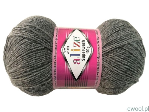 Włóczka Superwash Alize 182 kolor ciemny szary