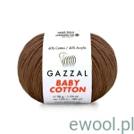 Włóczka  Baby Cotton 3455  kolor brązowy