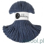 Bobbiny Junior sznurek bawełniany pleciony 3mm kolor srebrny jeansowy