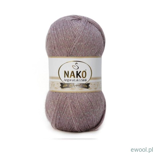 Włóczka Angora Luks Simli NAKO 10155SE kolor fioletowy z błyszczącą nitką