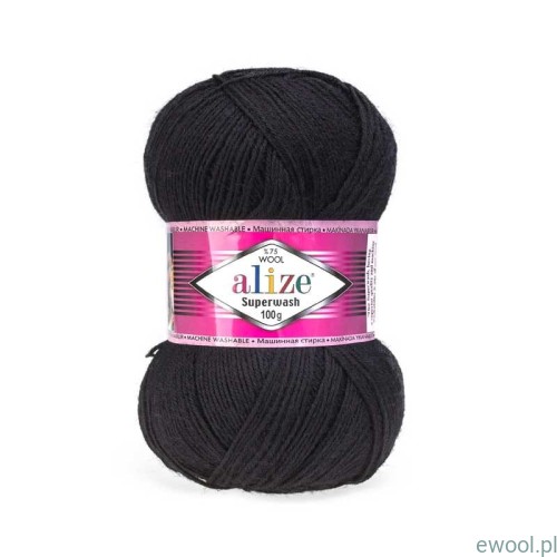 Włóczka Superwash Alize 60 kolor czarny