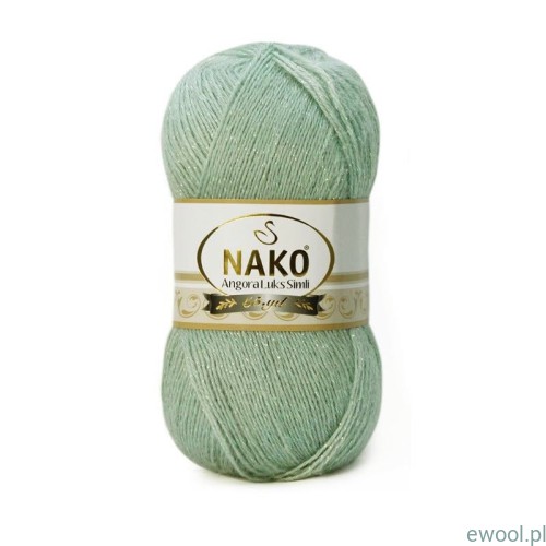 Włóczka Angora Luks Simli NAKO 10023SE kolor miętowy z błyszczącą nitką