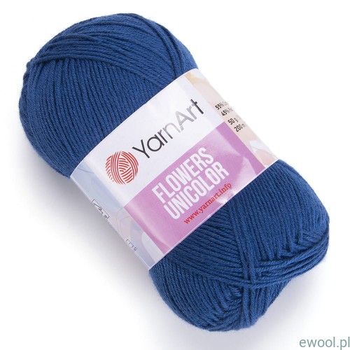 Włóczka Flowers Unicolor YarnArt kolor 756 ciemny niebieski