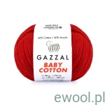 Włóczka  Baby Cotton 3439  kolor czerwony   