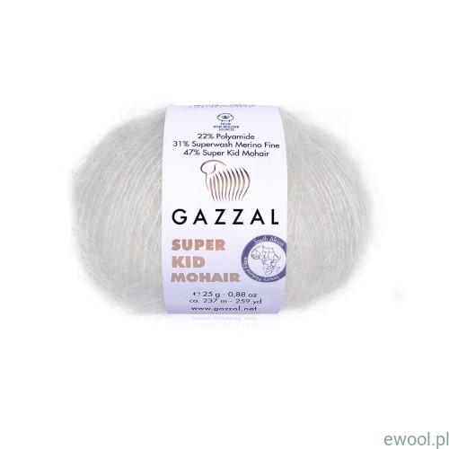 Włóczka Super Kid Mohair 64435 kolor szary jasny