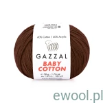 Włóczka  Baby Cotton 3436  kolor brązowy