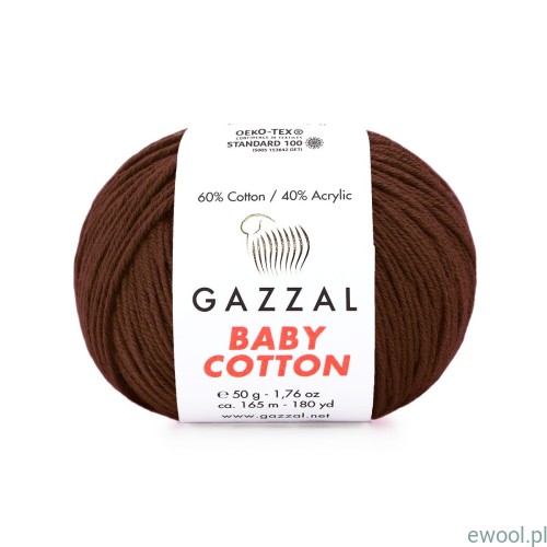 Włóczka Baby Cotton 3436 kolor brązowy