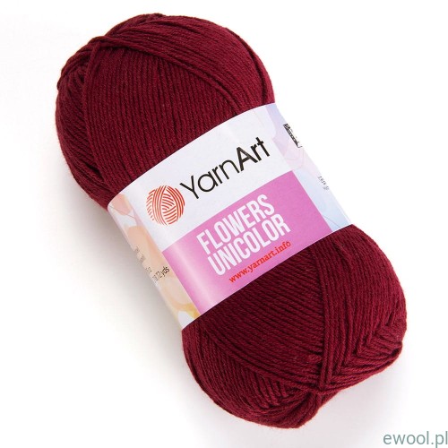 Włóczka Flowers Unicolor YarnArt 765 kolor bordowy