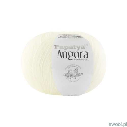 Włóczka Angora Papatya kolor 1200 kolor kremowy