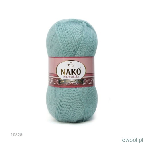 Włóczka Angora Luks NAKO 10628 kolor ciemny miętowy