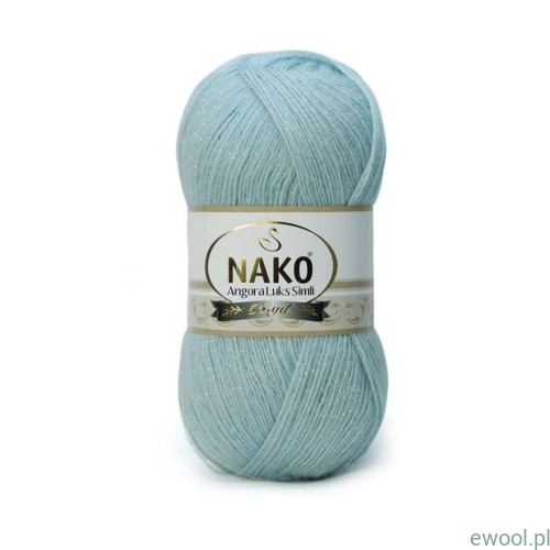 Włóczka Angora Luks Simli NAKO 10471SE kolor miętowy z błyszczącą nitką