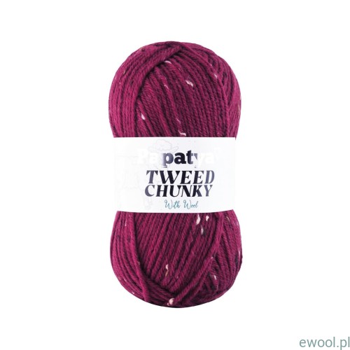Włóczka Tweed Chunky Papatya 3250 kolor bordowy