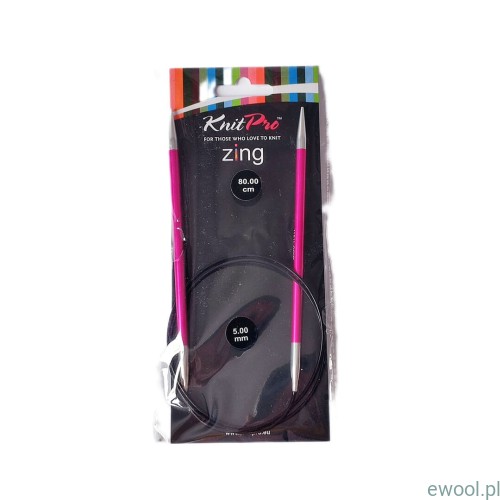 KnitPro Zing druty na żyłce 5.00 mm/80 cm