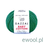 Włóczka  Baby Cotton 3467  kolor ciemna zieleń
