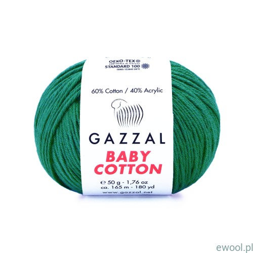 Włóczka Baby Cotton 3467 kolor ciemna zieleń