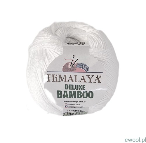 Włóczka Deluxe Bamboo 100g 124-01 kolor biały