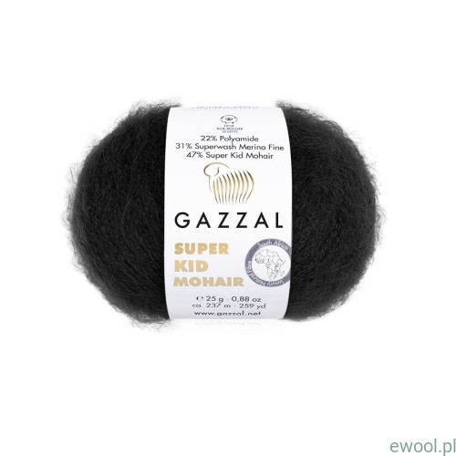 Włóczka Super Kid Mohair 64409 kolor czarny