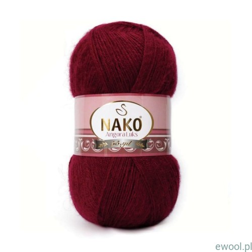 Włóczka Angora Luks Nako kolor 1238 bordowy