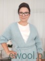 Kardigan wykonany z włóczki Mohair Trendy YarnArt kolor 107 błękitny