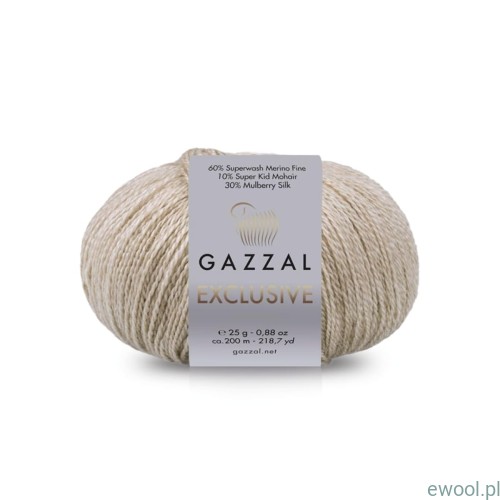 Włóczka Exclusive Gazzal kolor 9901 beżowy
