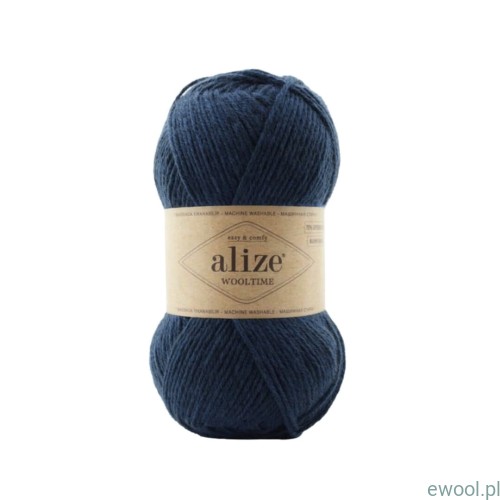 Włóczka Wooltime Alize kolor 846 ciemny jeans
