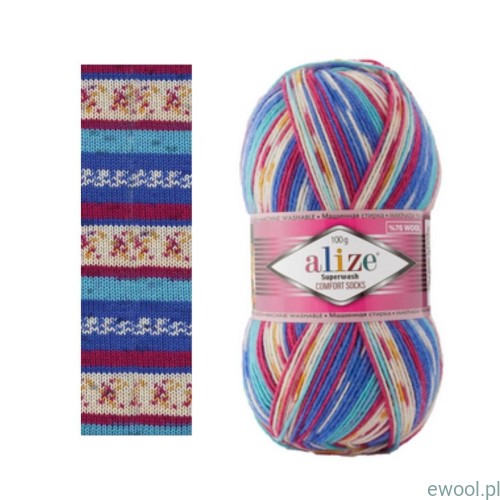 Włóczka Superwash Comfort Alize kolor 7654