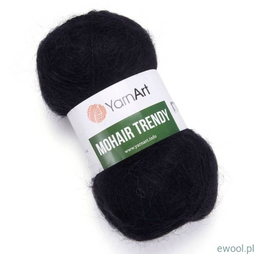 Włóczka Mohair Trendy YarnArt kolor 102 czarny