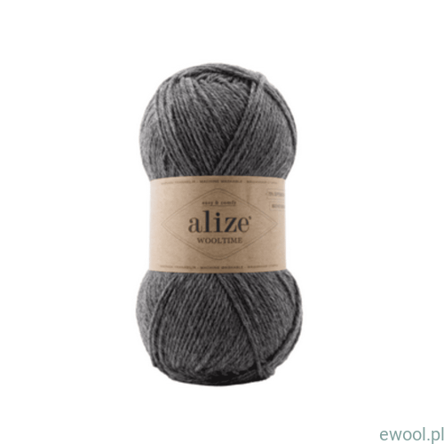 Włóczka Wooltime Alize kolor 182 ciemny szary