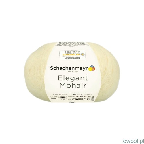 Włóczka Elegant Mohair kolor 00002 ecru