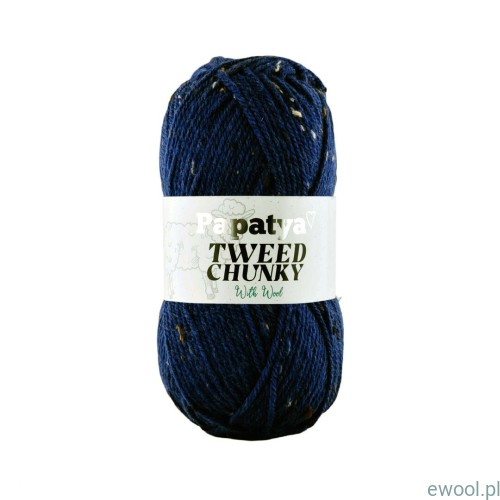 Włóczka Tweed Chunky Papatya kolor 5280 granatowy