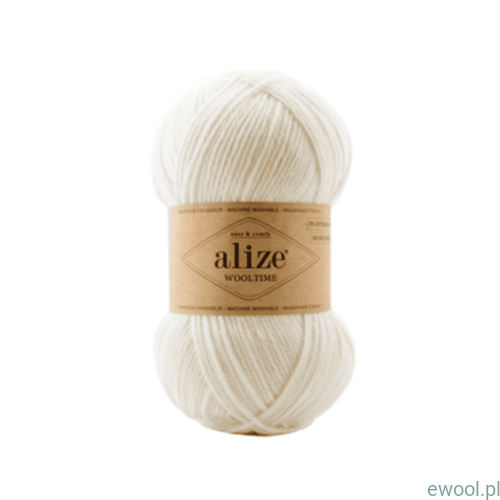 Włóczka Wooltime Alize kolor 01 kremowy