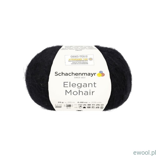 Włóczka Elegant Mohair kolor 00037 kolor czarny