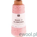 Włóczka Creative Make It Blümchen Rico Design kolor 001 różowy z cekinami