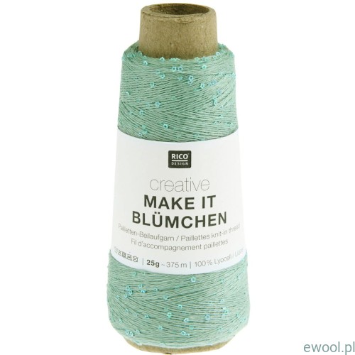 Włóczka Creative Make It Blümchen Rico Design kolor 002 miętowy z cekinami