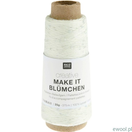Włóczka Creative Make It Blümchen Rico Design kolor 004 biały z cekinami