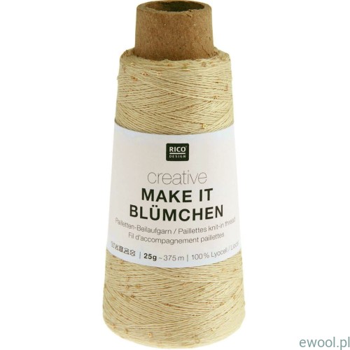 Włóczka Creative Make It Blümchen Rico Design kolor 005 beżowy z cekinami