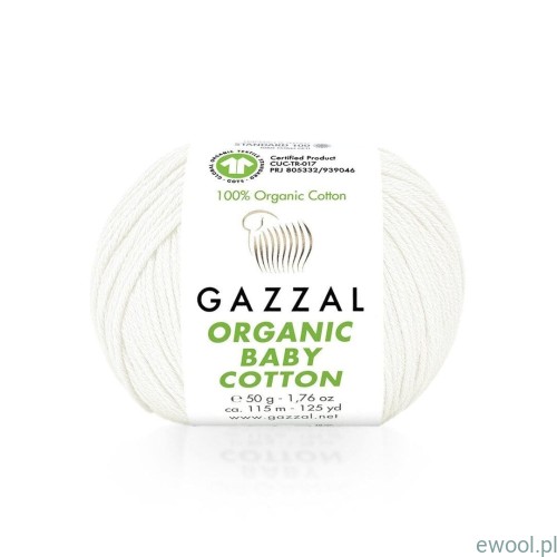 Włóczka Organic Baby Cotton Gazzal kolor 415 biały