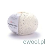 Włóczka Alpaca Gold Paillettes YarnArt kolor 9301 ecru