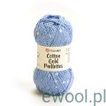 Włóczka Cotton Gold Paillettes YarnArt kolor 7110 niebieski