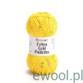 Włóczka Cotton Gold Paillettes YarnArt kolor 7106 żółty