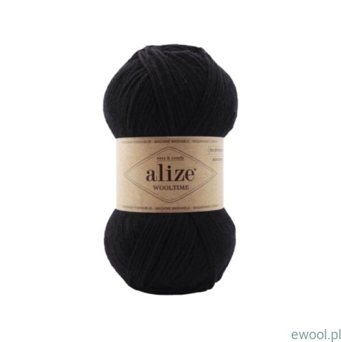 Włóczka Wooltime Alize kolor 60 czarny