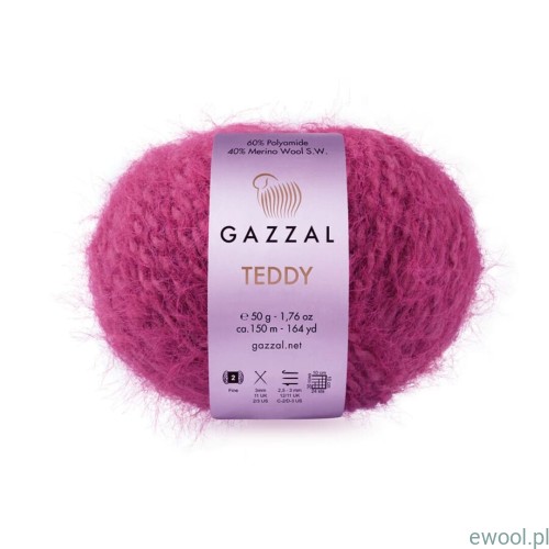 Włóczka Teddy Gazzal kolor 6549 malinowy