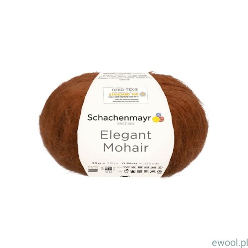 Włóczka Elegant Mohair kolor 00012 rudy brąz