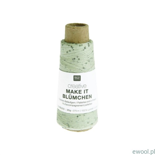 Włóczka Creative Make It Blümchen Rico Design kolor 013 miętowy jasny z cekinami