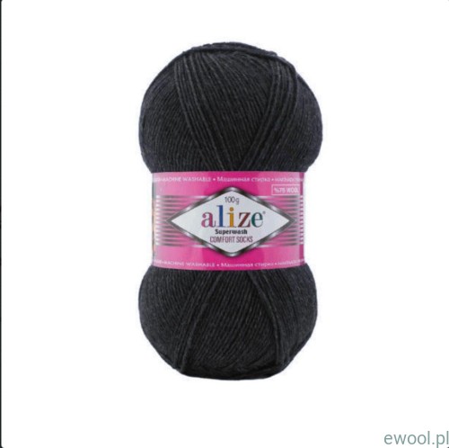 Włóczka Superwash Comfort Alize kolor 521 grafitowy