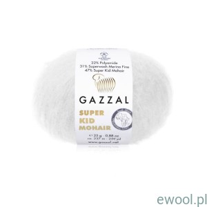 Włóczka Super Kid Mohair Gazzal kolor 64439 biały