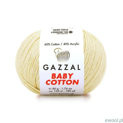 Włóczka Baby Cotton Gazzal kolor 3437 kremowy