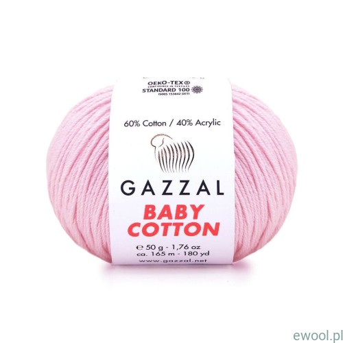Włóczka Baby Cotton 3411 kolor jasny różowy