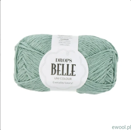 Wóczka Drops Belle Uni Colour kolor 31 morska zieleń