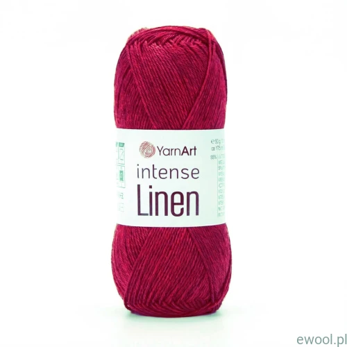 Włóczka Intense Linen YarnArt kolor 4115 ciemny czerwony